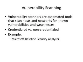 Vulnerability Scanning