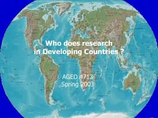 Who does research in Developing Countries ?