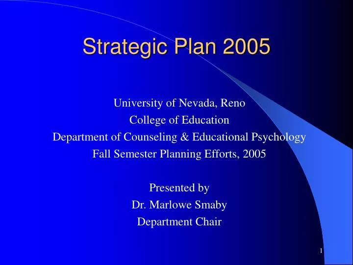 strategic plan 2005