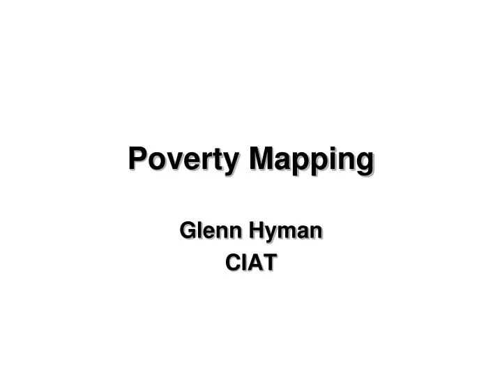 poverty mapping