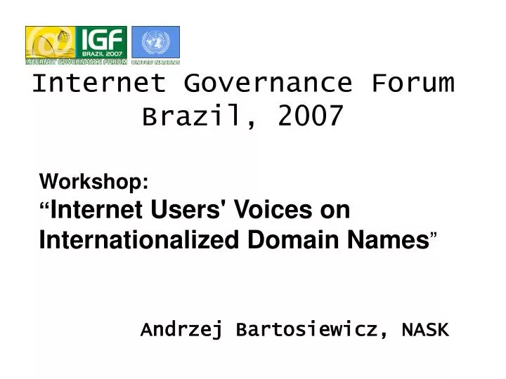 internet governance forum brazil 2007