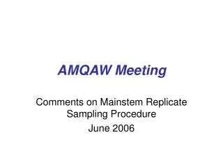 AMQAW Meeting