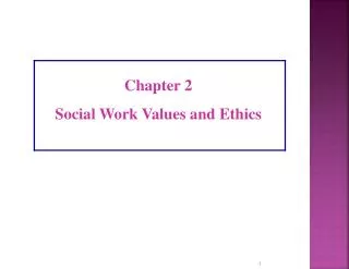 Chapter 2 Social Work Values and Ethics
