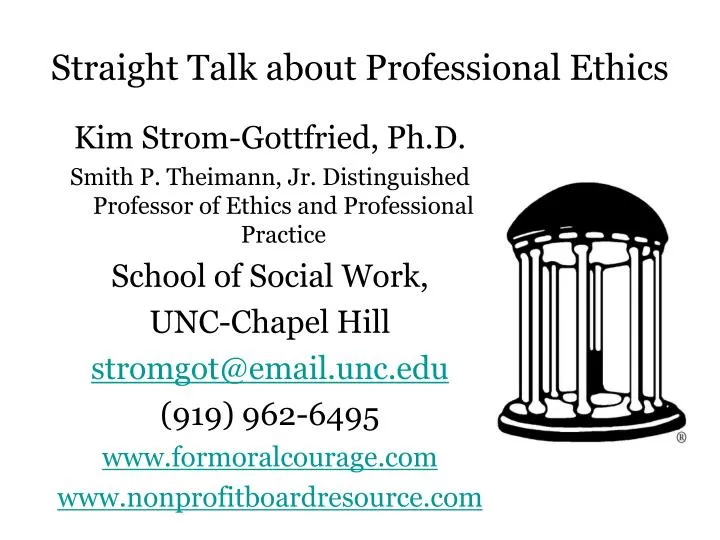 straight talk about professional ethics