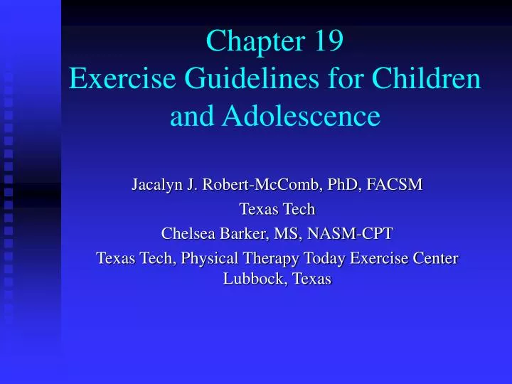 chapter 19 exercise guidelines for children and adolescence