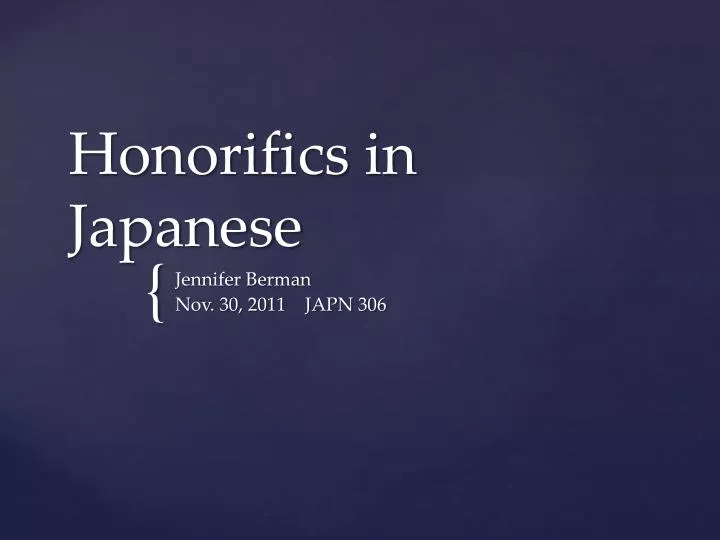 honorifics in japanese