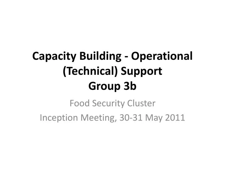 capacity building operational technical support group 3b