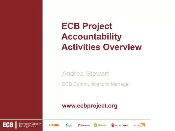 ecb project accountability activities overview