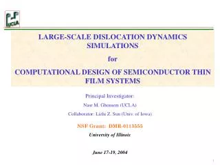 LARGE-SCALE DISLOCATION DYNAMICS SIMULATIONS for