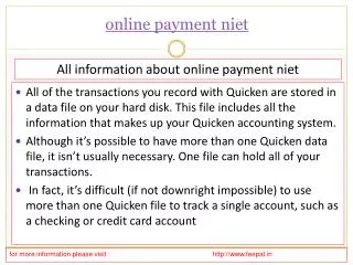 The Significance of online payment niet