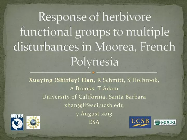 response of herbivore functional groups to multiple disturbances in moorea french polynesia
