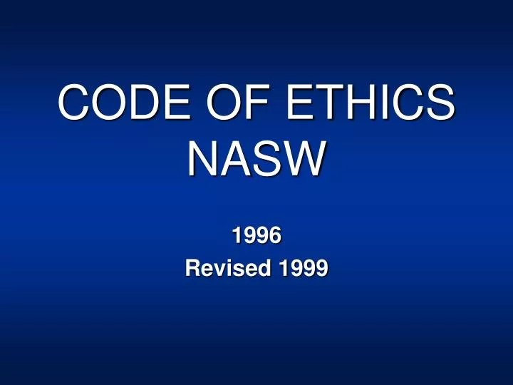 code of ethics nasw