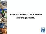 WORKING PAPERS - o co tu chodzi? prezentacja projektu - slide 1