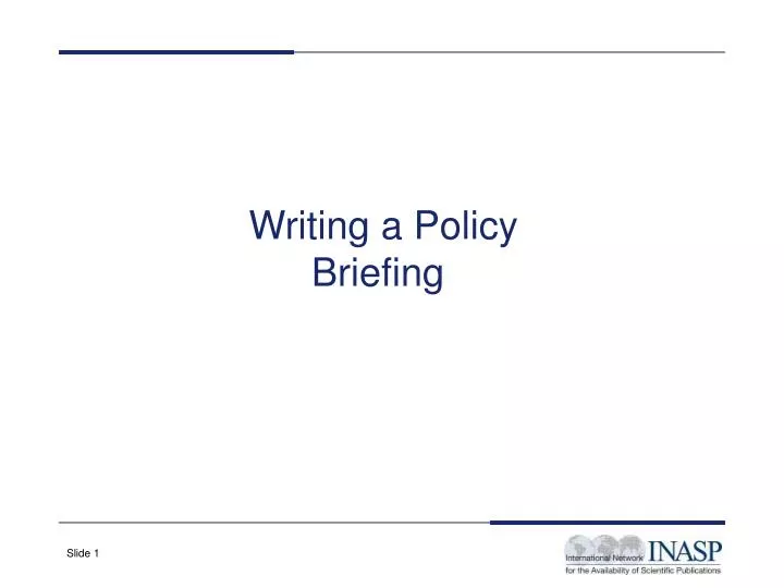 writing a policy briefing