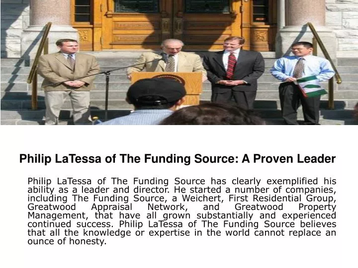 philip latessa of the funding source a proven leader