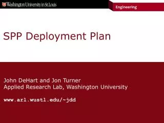 SPP Deployment Plan