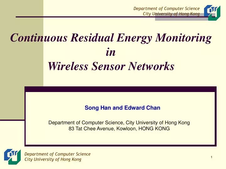 continuous residual energy monitoring i n wireless sensor network s
