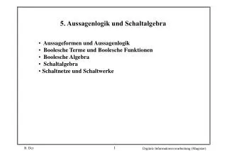 5. Aussagenlogik und Schaltalgebra