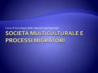 corso di sociologia delle relazioni internazionali