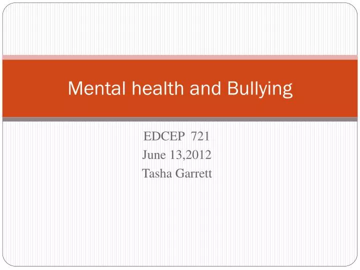 mental health and bullying