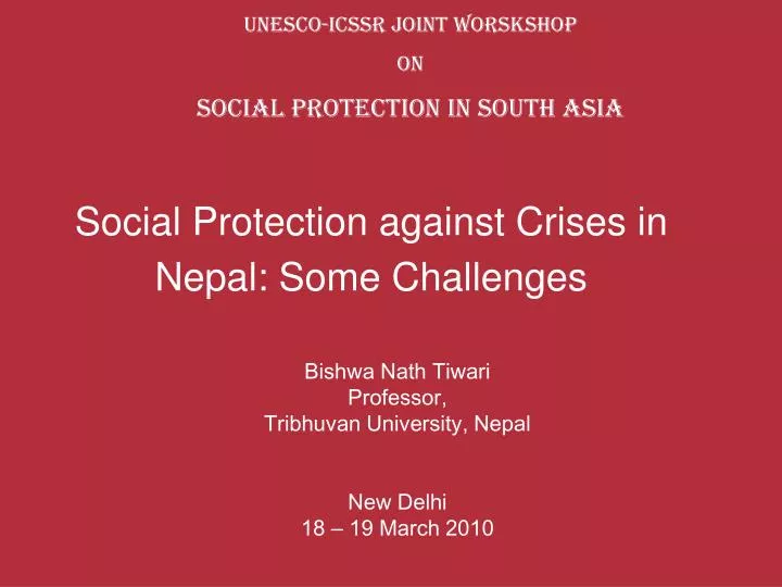 social protection against crises in nepal some challenges