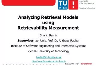 Analyzing Retrieval Models using Retrievability Measurement