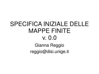 specifica iniziale delle mappe finite v 0 0