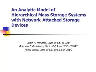 An Analytic Model of Hierarchical Mass Storage Systems with Network-Attached Storage Devices