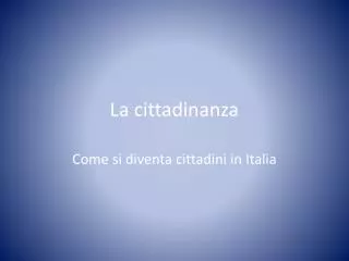 la cittadinanza