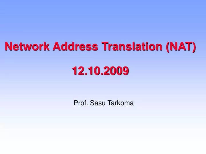 network address translation nat 12 10 2009