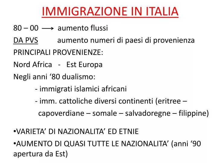 immigrazione in italia