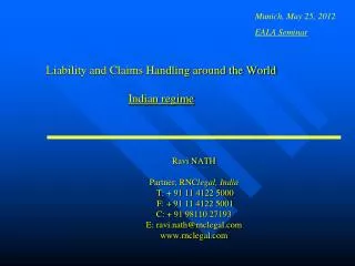 Liability and Claims Handling around the World Indian regime