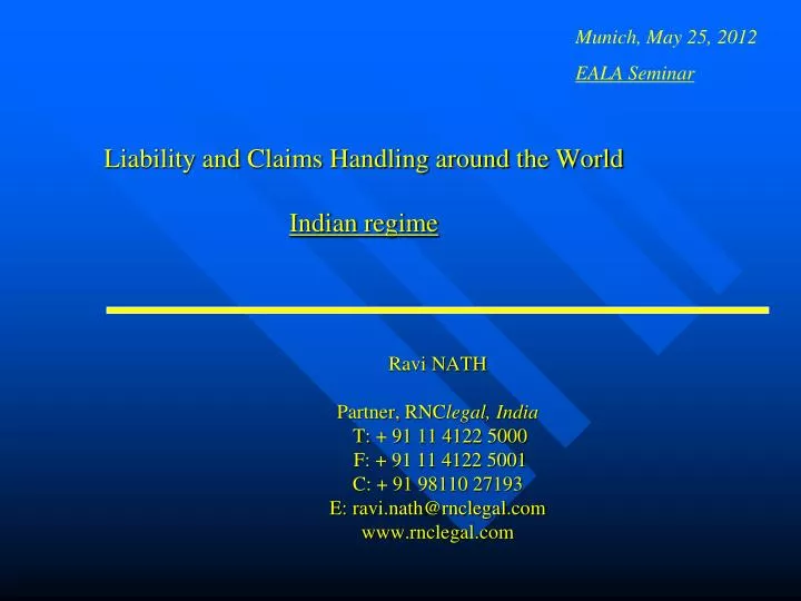 liability and claims handling around the world indian regime
