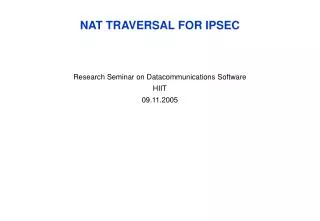 NAT TRAVERSAL FOR IPSEC