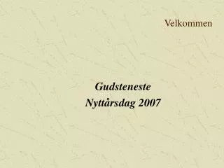 velkommen