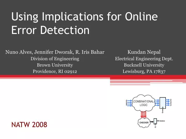 using implications for online error detection