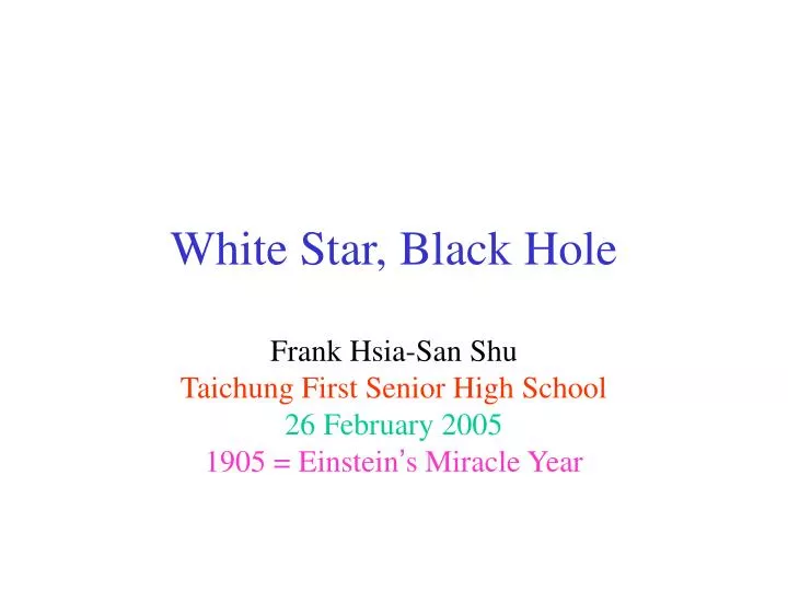 white star black hole