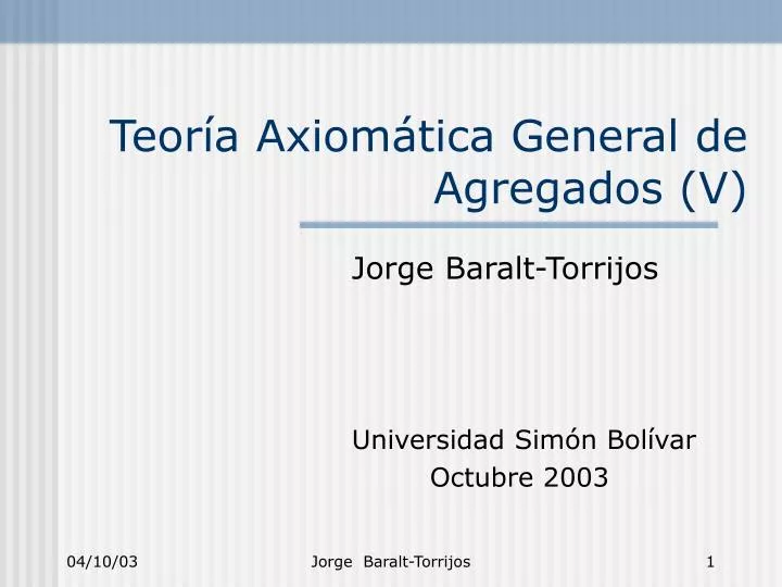 teor a axiom tica general de agregados v