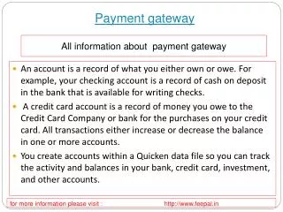 A brief look at the payment gateway