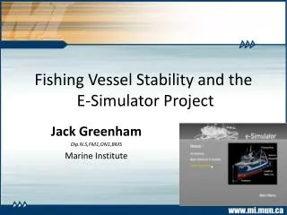 Fishing Vessel Stability and the E-Simulator Project
