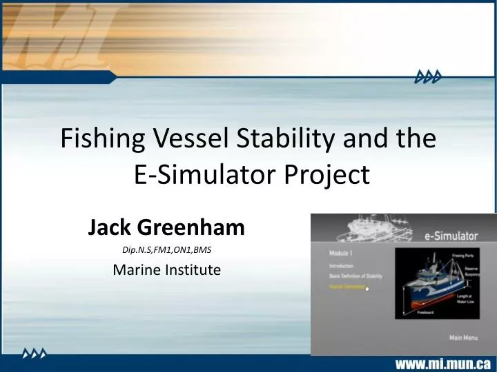 fishing vessel stability and the e simulator project