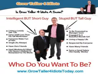 Grow Taller 4 Idiots Review - Increase Height Naturally