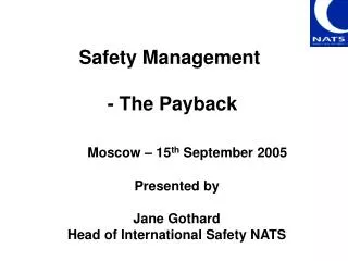 Safety Management - The Payback