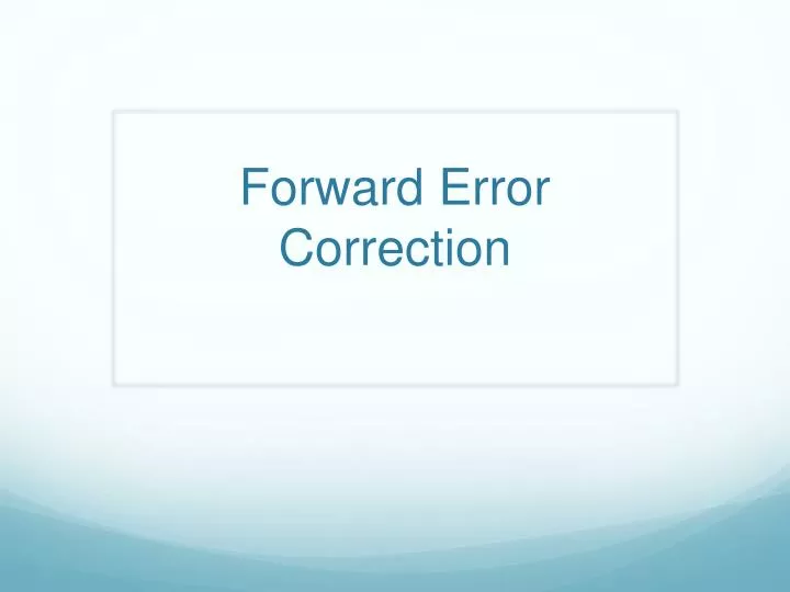 forward error correction
