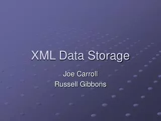 XML Data Storage