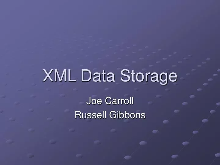 xml data storage