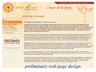 preliminary web page design