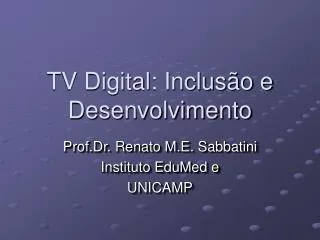 tv digital inclus o e desenvolvimento