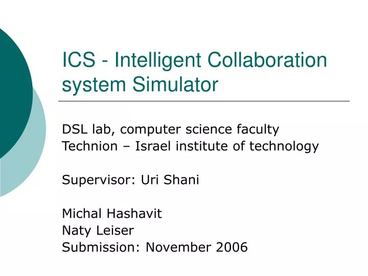 ics intelligent collaboration system simulator