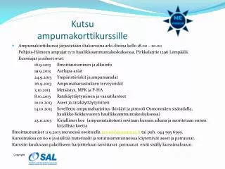 kutsu ampumakorttikurssille